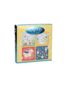 Kinderpuzzel Pasen 4in1