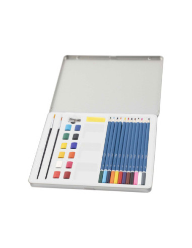 Aquarel Verfset in Tinnen Box 28dlg