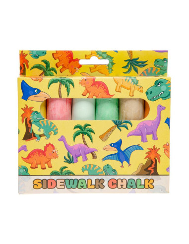 Stoekrijt Dinosaurus 10cm 6st