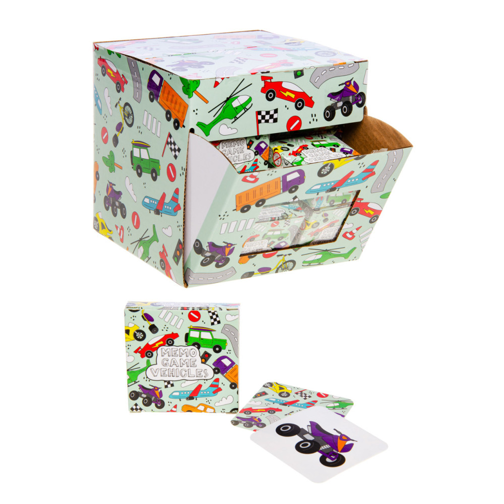 Mini Memo Spel Karton Voertuigen 60st.