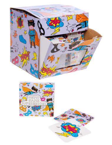 Mini Memo Spel Karton Superhelden 60st.