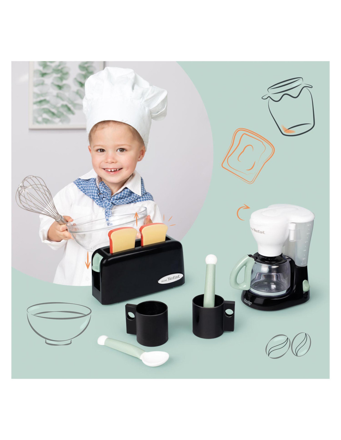 Smoby Tefal Ontbijtset 6dlg. Smoby Tefal Ontbijtset 6dlg.
