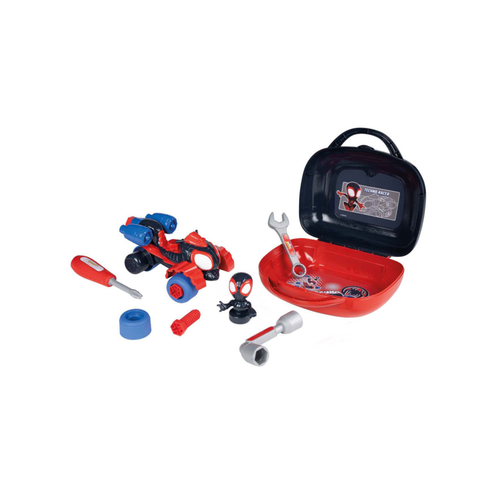 Smoby Spidey Spin Auto in Gereedschapskist 14dlg.