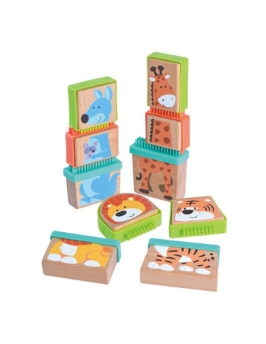 Play Houten Blokpuzzel Dieren 20dlg.