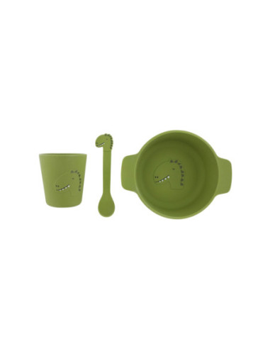 Trixie Siliconen Baby Eetset Mr. Dino