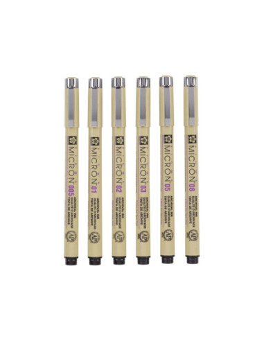 Sakura Pigma Micron Etui 6 Fineliners...