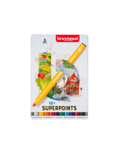 Bruynzeel Super Point Viltstiften Set 10