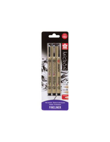 Sakura Blisterkaart Pigma Micron 3 Stuks