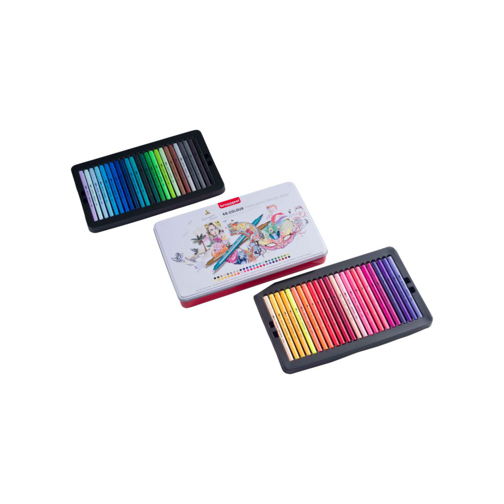 Bruynzeel Creatives Fineliner Brushpen Set 48 Kleuren