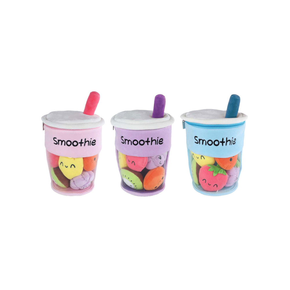Fluffy Menu Knuffel Pluche Smoothie Beker met Fruit 26cm