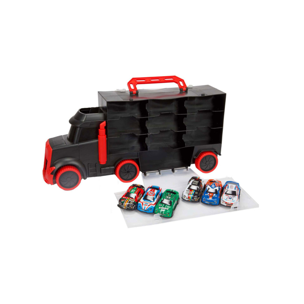 Turbo Racers Vrachtwagen met 6 Pull-back Raceautos