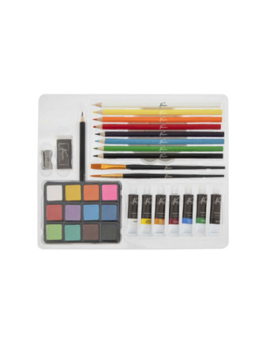 Aquarel Art Verf- en Tekenset 34dlg.