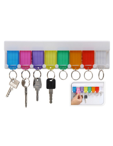 Sleutelrek met Sleutelhangers 8st.