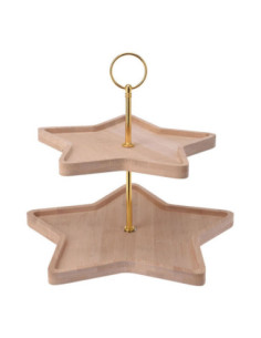Etagere Ster Bamboe 2-Laags