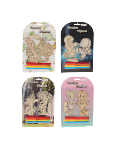 Houten Thema Figuren Kleuren Set