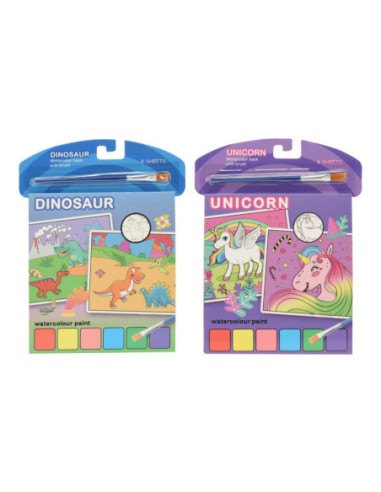 Waterverf Boek Eenhoorn of Dino