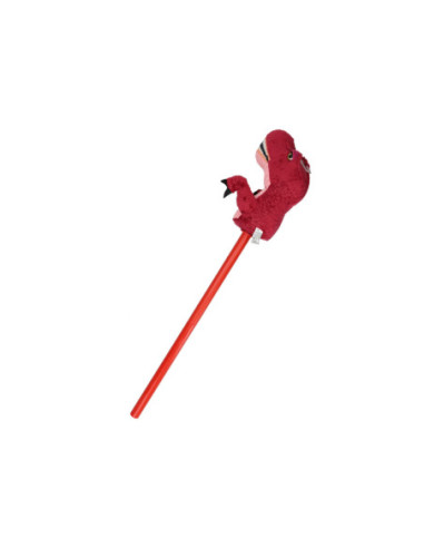 Stokpaard Dino met Geluid Rood