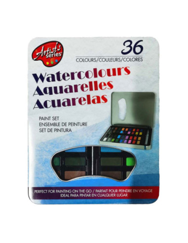 Waterverf Set met Kwast, 36 Kleuren