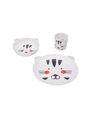 Kinder Serviesset Melamine - Kat, 3dlg.