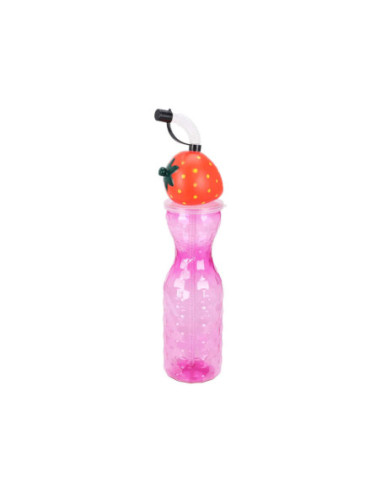 Drinkbeker met Rietje 500ml - Aardbei