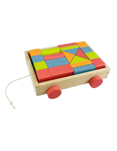 Houten Blokkenkar, 20dlg.