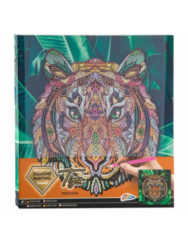 Canvas Diamond Painting Tijger, 30x30cm