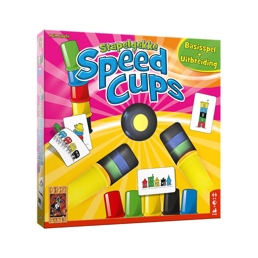 999 Games Stapelgekke Speed Cups Actiespel, 6 Spelers