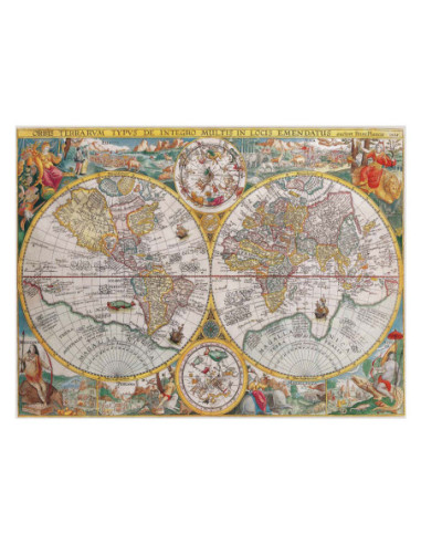 Legpuzzel Wereldkaart 1594, 1500st.