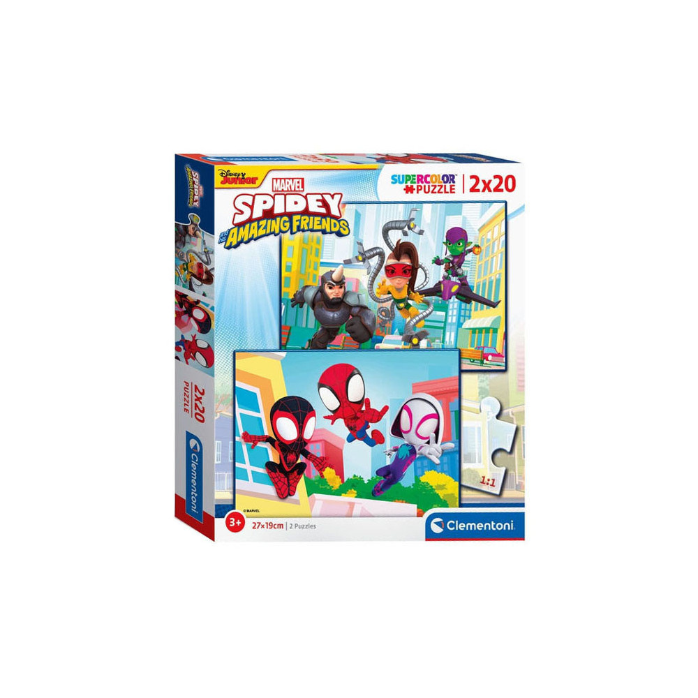 Clementoni Legpuzzel Super Color Spidey and His Amazing Friends, 2x20st.