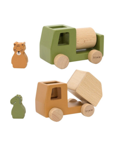 Trixie Houten Dieren Vrachtwagens, 4dlg.