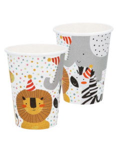 Papieren Bekers Safari, 8st.