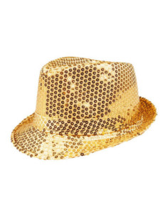 Hoed Popster Pailetten Goud
