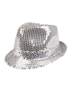 Hoed Popster Pailetten Zilver