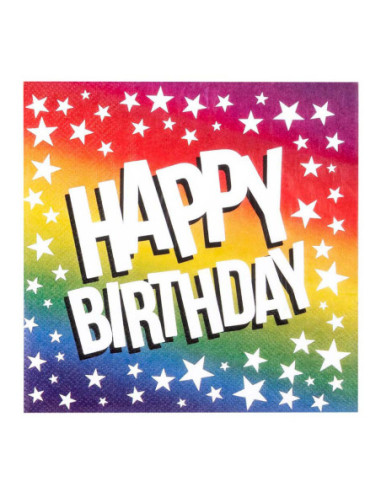 Papieren Servetten Happy Birthday, 20st.