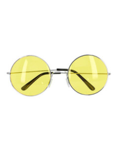 Partybril Hippie XL Geel