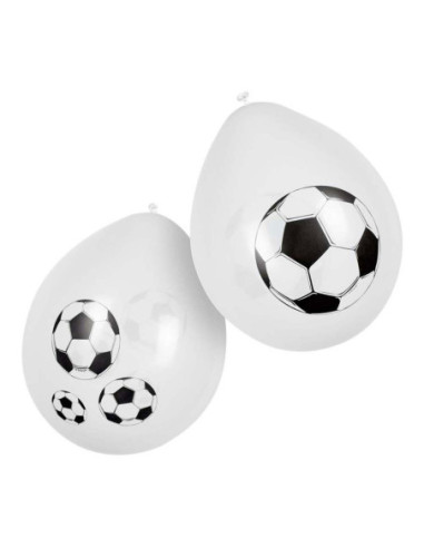 Latex Ballonnen Voetbal 25cm, 6st.