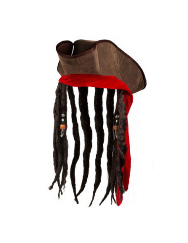 Hoed Piraat Dirty Jack met Haar
