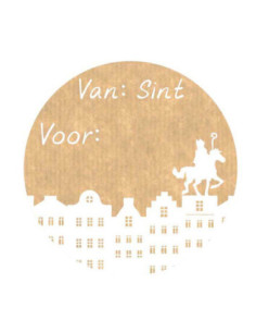 Etiketten Kraft Sint - 1000st.