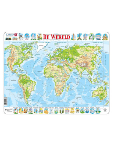 Larsen Legpuzzel Kaart Wereld -...