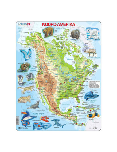 Larsen Legpuzzel Kaart Noord Amerika...