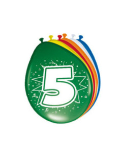 Cijfer Ballonnen 5 jaar, 8st.