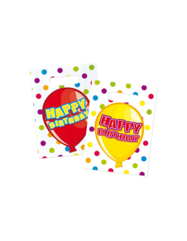 Uitdeelzakjes Happy Birthday, 6st.