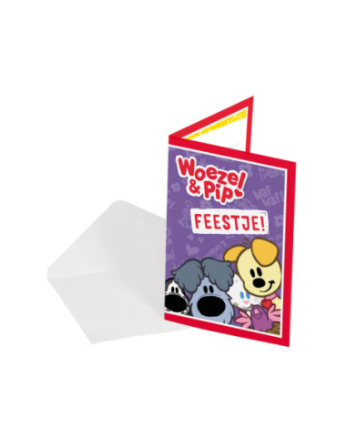 Woezel & Pip Uitnodigingen, 8st.