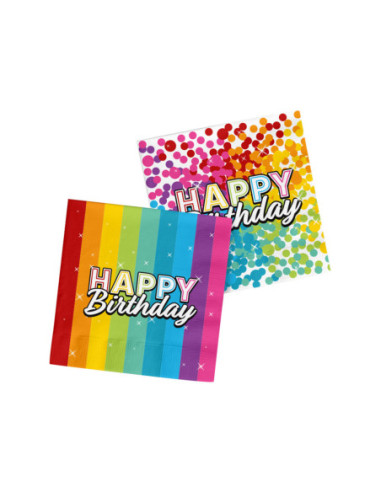 Servetten Happy Birthday, 20st.