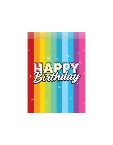 Uitdeelzakjes Happy Birthday, 8st.