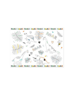 Kleurplaat Placemat Dino...