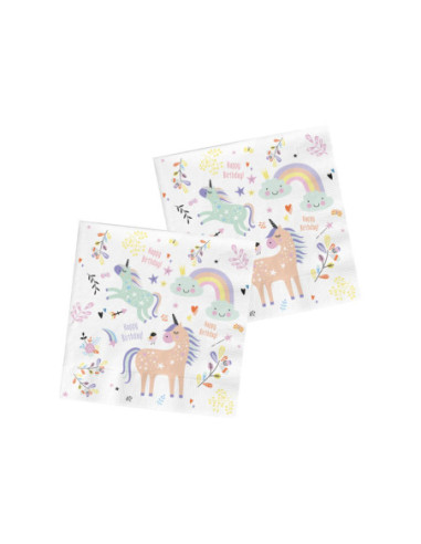 Servetten Unicorns & Rainbows, 20st.