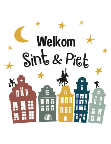 Raamstickers Welkom Sint & Piet