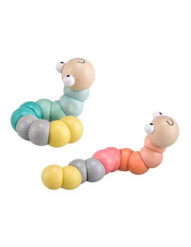 Bigjigs Houten Wormpje - Pastel