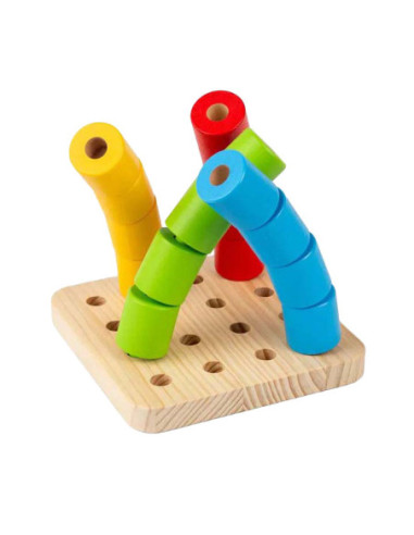Bigjigs Houten Wankel-pinnenbord, 17dlg.